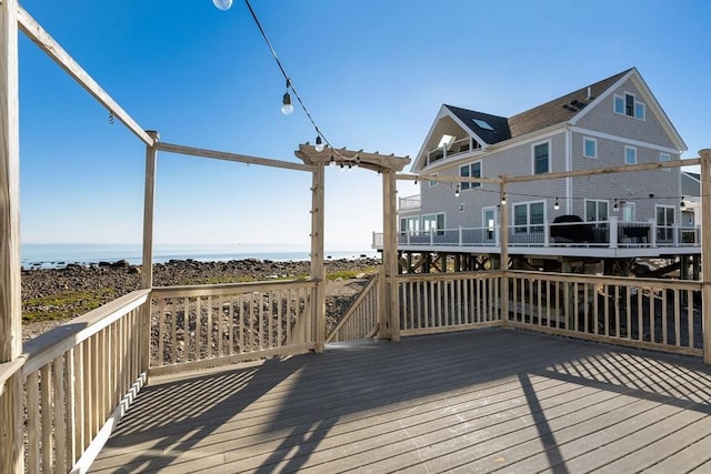 63 Seaside Rd, Scituate, MA 02066 - wooden deck featuring a water view