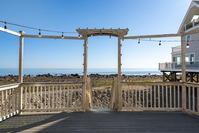 63 Seaside Rd, Scituate, MA 02066 - wooden terrace featuring a water view