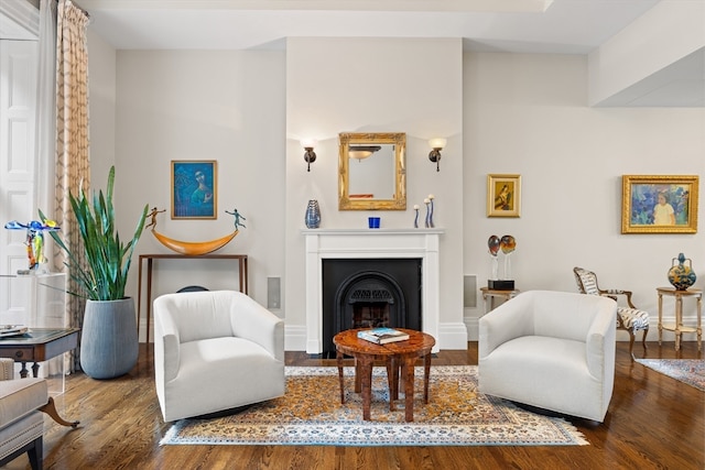 sitting room featuring hardwood / wood-style floors