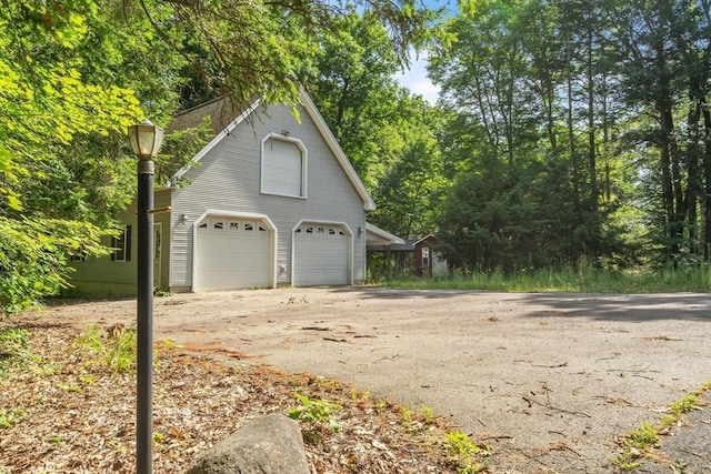 view of garage