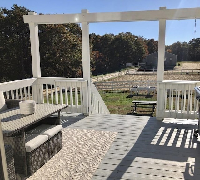 wooden terrace with fence