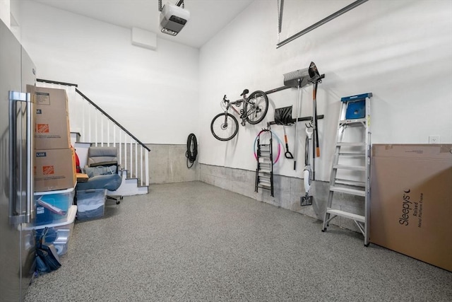 garage featuring a garage door opener