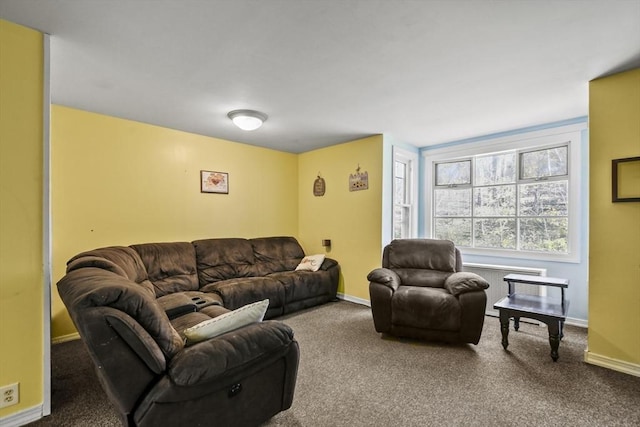 living room with carpet