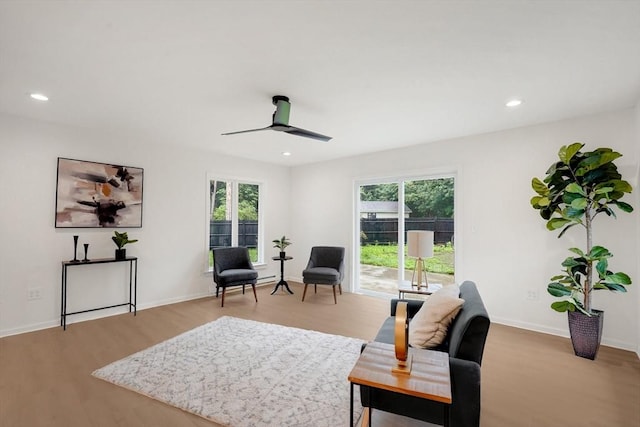 831 Morgan Rd, West Springfield, MA 01089 - living room with wood finished floors, ceiling fan, and recessed lighting
