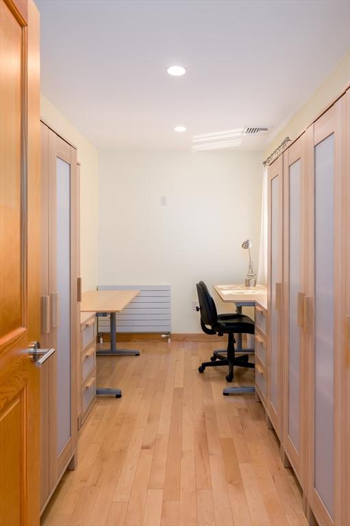 office space featuring light wood-type flooring