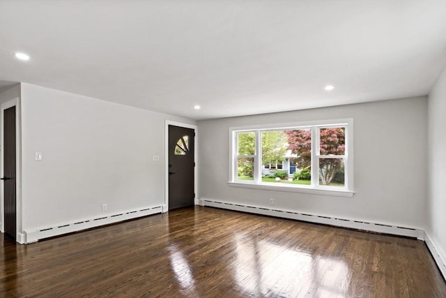 23 Donna St, Westport, MA 02790 - spare room featuring a baseboard radiator, wood finished floors, and recessed lighting