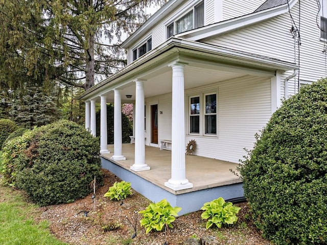 exterior space with a porch
