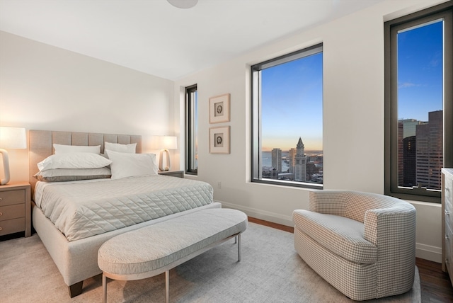 bedroom featuring light hardwood / wood-style floors