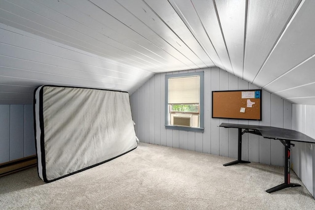 24 Webber Rd, Brookfield, MA 01506 - bonus room with carpet flooring, vaulted ceiling, and wood walls
