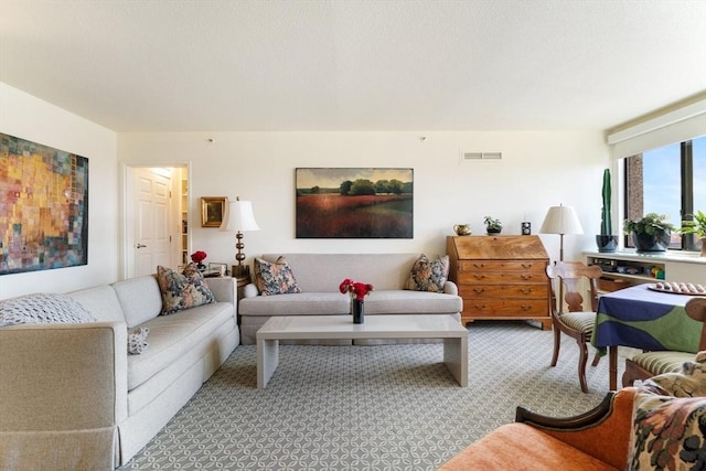 living room with carpet