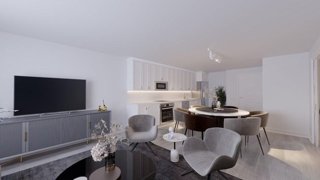 dining area featuring light hardwood / wood-style floors