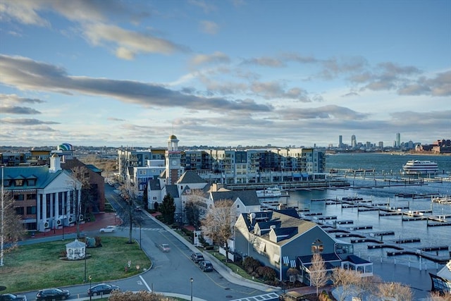 view of city featuring a water view