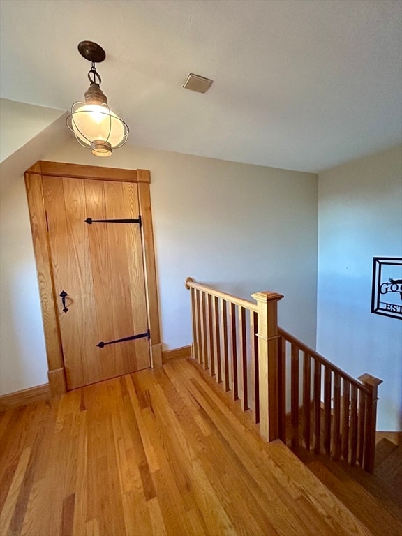 interior space with light hardwood / wood-style floors