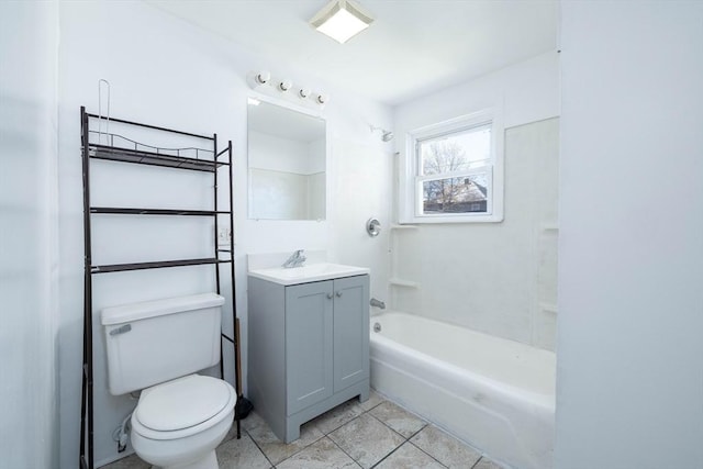 224-232 Caroline, New Bedford, MA 02740 - bathroom with vanity, toilet, bathing tub / shower combination, and tile patterned flooring