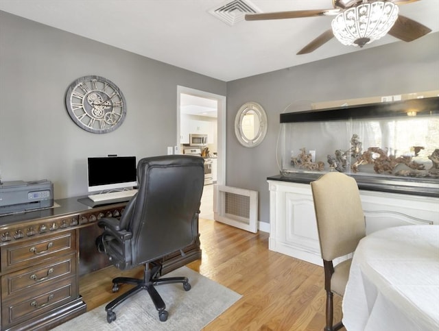 10 Vernon Ave, Hull, MA 02045 - office featuring a ceiling fan and light wood finished floors