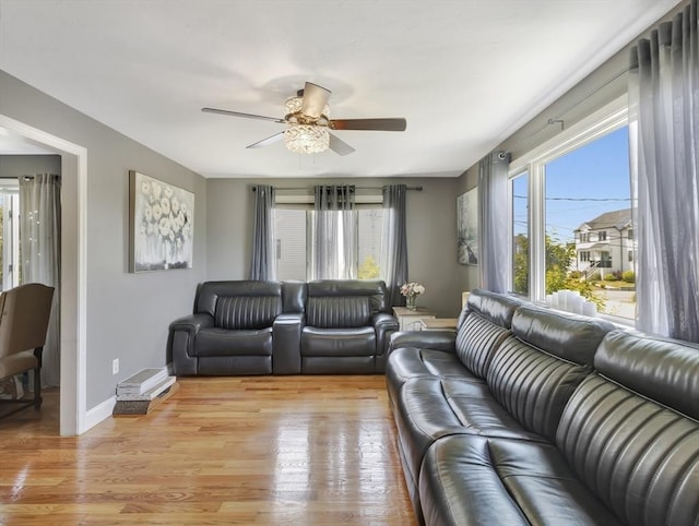 10 Vernon Ave, Hull, MA 02045 - living room featuring plenty of natural light, ceiling fan, and light wood-style floors
