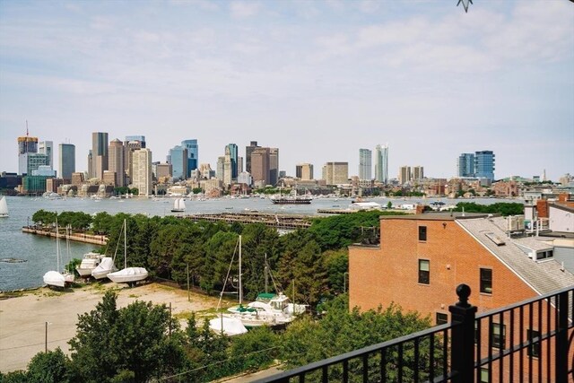 view of city with a water view