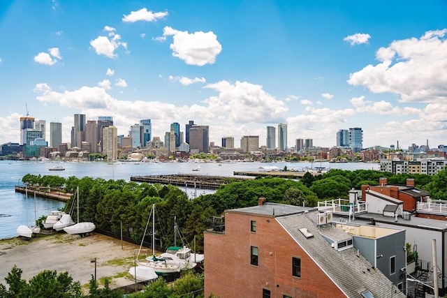 city view with a water view