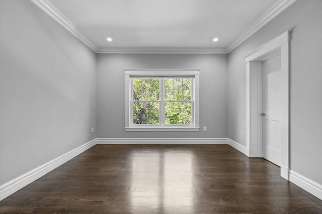 1 Farwell Cir, Newton, MA 02460 - unfurnished room featuring crown molding, baseboards, wood finished floors, and recessed lighting