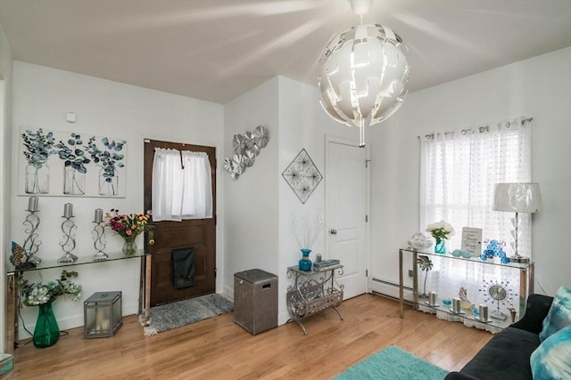 entryway featuring hardwood / wood-style flooring