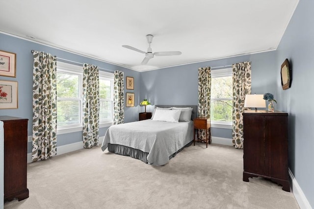 41 Clarke St, Lexington, MA 02421 - carpeted bedroom featuring baseboards, ceiling fan, and ornamental molding
