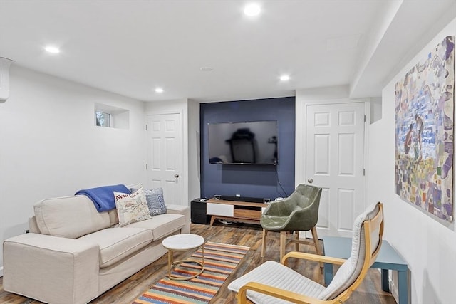 34 Staffordshire Ln Unit 34, Concord, MA 01742 - living room featuring wood finished floors and recessed lighting