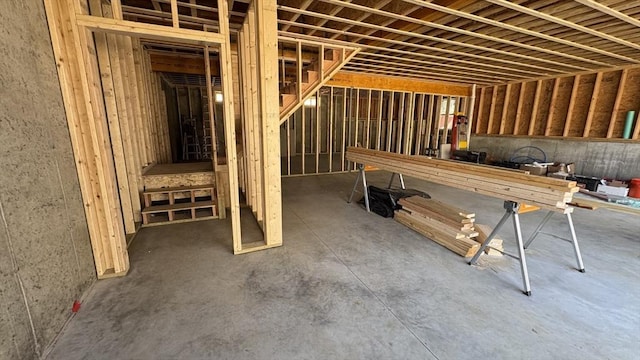 misc room with concrete floors