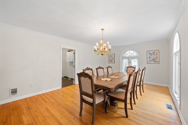 78 Holden Rd, Paxton, MA 01612 - dining space with a chandelier, ornamental molding, light wood finished floors, and baseboards