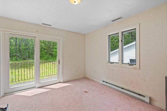 78 Holden Rd, Paxton, MA 01612 - empty room with a baseboard heating unit, carpet, and baseboards