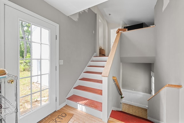78 Holden Rd, Paxton, MA 01612 - stairway with wood-type flooring and baseboards