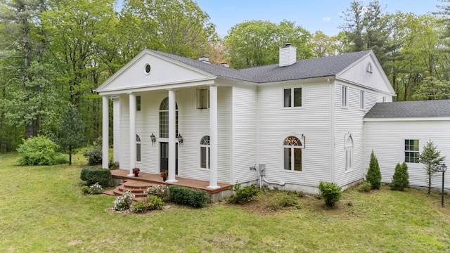 78 Holden Rd, Paxton, MA 01612 - neoclassical home with a front yard, a chimney, and roof with shingles
