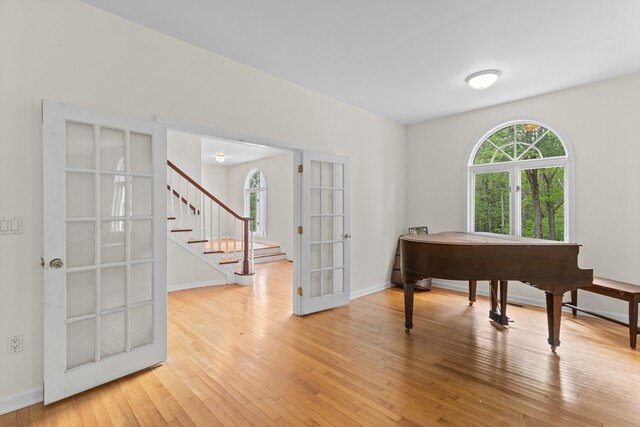78 Holden Rd, Paxton, MA 01612 - office area featuring light wood-style flooring, french doors, and baseboards