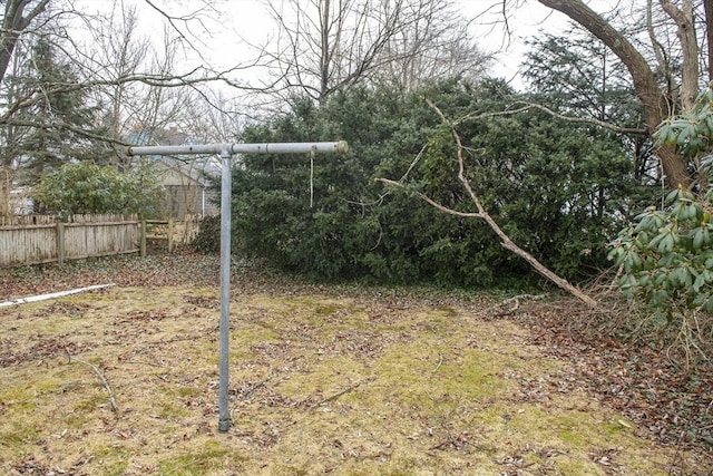 view of yard with fence