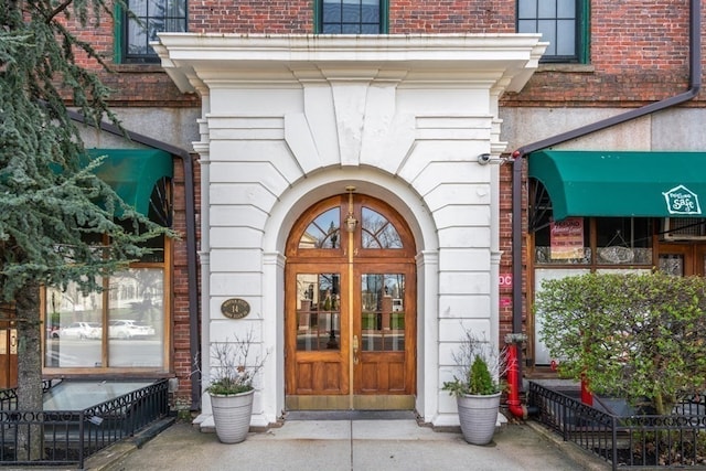 entrance to property with french doors