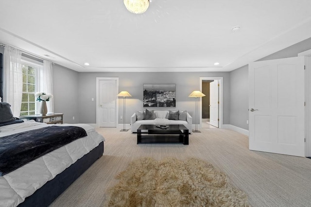 19 Cardiff Rd, Windham, NH 03087 - bedroom with light carpet, recessed lighting, and baseboards
