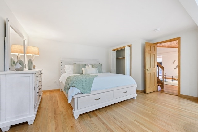 bedroom featuring light hardwood / wood-style floors