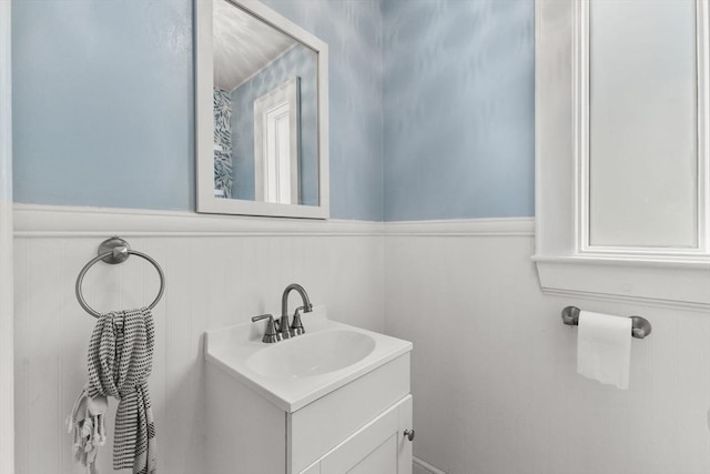 39 Carrlyn Rd, Brockton, MA 02301 - bathroom with a wainscoted wall and vanity