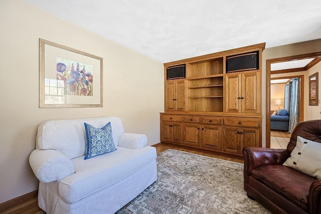 living room featuring light wood-type flooring