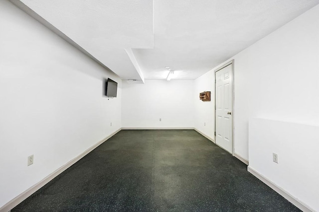 finished basement with baseboards