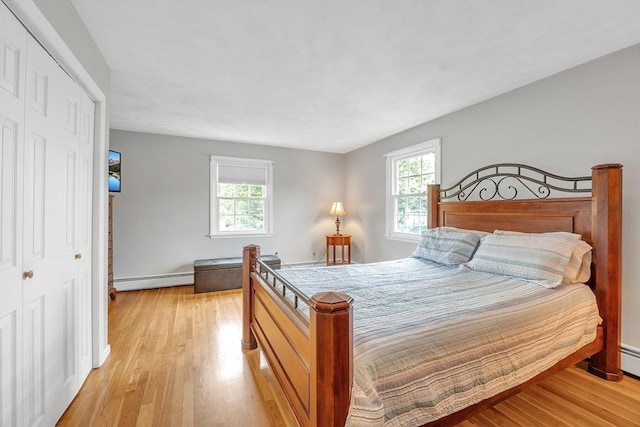 5 Upland St, Auburn, MA 01501 - bedroom with multiple windows, light wood finished floors, and baseboard heating