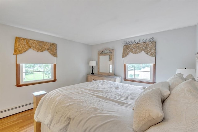 5 Upland St, Auburn, MA 01501 - bedroom with a baseboard heating unit, multiple windows, and wood finished floors