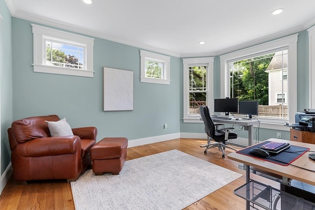 1 Apollo Cir, Lexington, MA 02421 - office featuring ornamental molding, light wood-type flooring, and recessed lighting