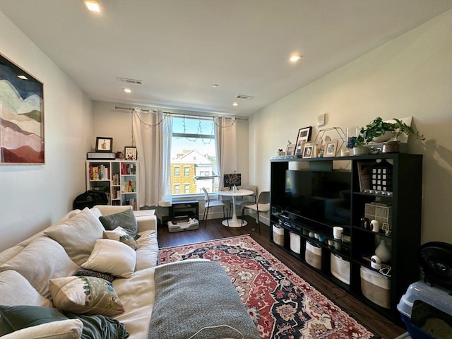 99 Sumner St Unit 305, Boston, MA 02128 - living room featuring wood finished floors and recessed lighting