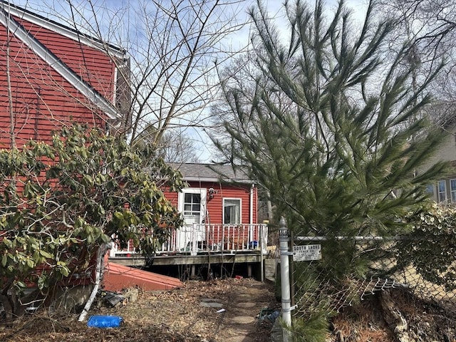 exterior space featuring a deck