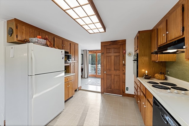 kitchen with black appliances