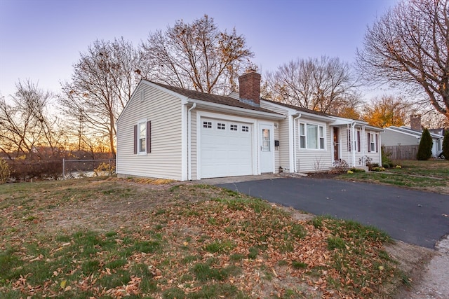 view of front of house with a garage