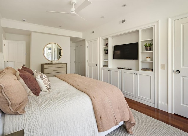 337 Marlborough Unit 3, Boston, MA 02115 - bedroom featuring dark wood-style flooring and ceiling fan