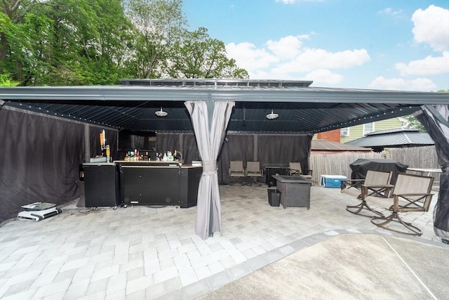 13 Westgate Rd, Framingham, MA 01701 - view of patio / terrace featuring a gazebo and a fire pit