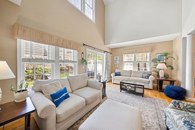 304 Godfrey Dr Unit 304, Norton, MA 02766 - living room featuring a high ceiling and light wood finished floors