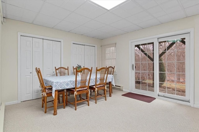4 Rose Court Way Unit 4, Walpole, MA 02032 - dining room featuring carpet flooring, baseboards, and baseboard heating